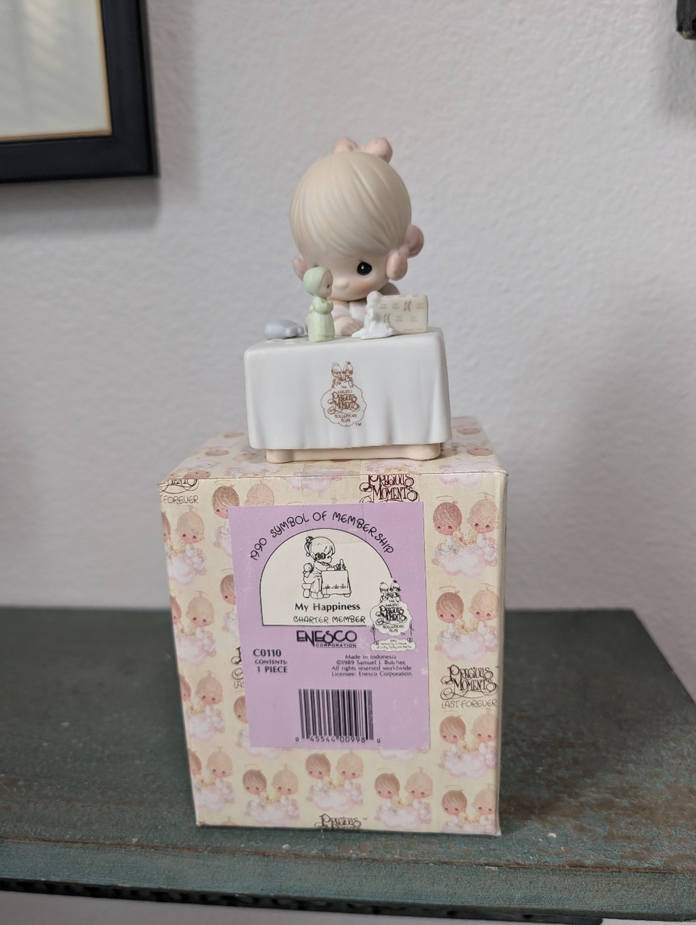 Precious Moments My Happiness 1989 Symbol of Membership Collectors Club Charter